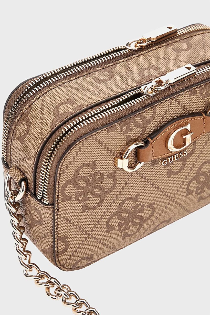 GUESS KADIN IZZY CAMERA BAG HWOS8654140 - Açık Bej/ Kahverengi