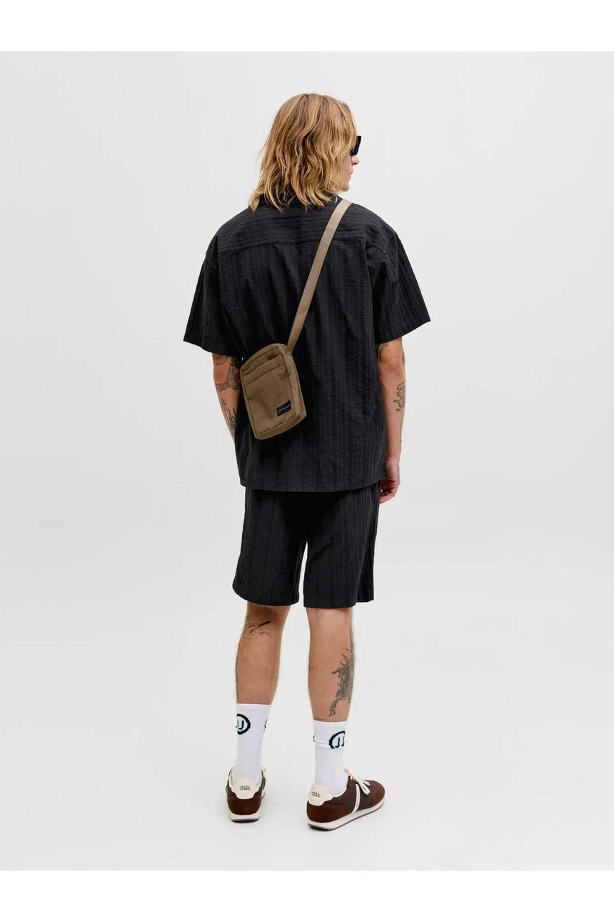 JACK&JONES JJETYSON RESORT SHIRT SS SN 12289457 - Siyah