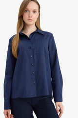 Defacto Kadın Woven Top W7734AZ - Koyu Lacivert
