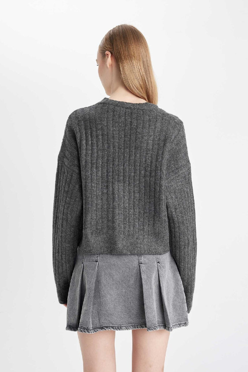 Defacto Kadın Cardigan R1389Az - Antrasit