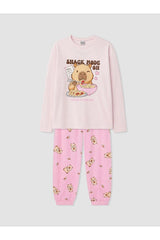 LC Waikiki Çocuk Pijama Takımı W68638F4 - Açık Pembe