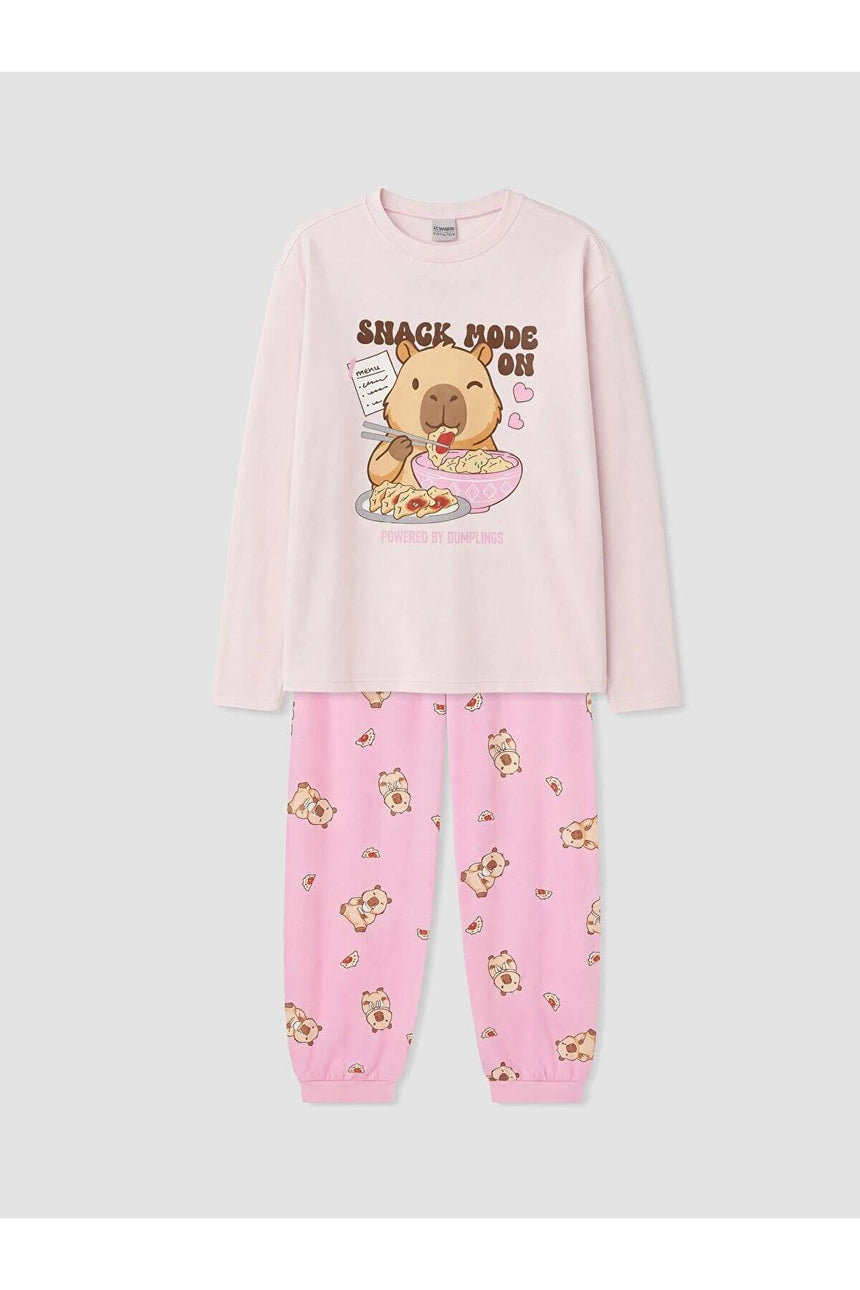 LC Waikiki Çocuk Pijama Takımı W68638F4 - Açık Pembe