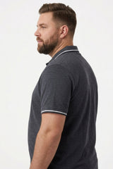 JACK&JONES PLUS JJEPAULOS POLO SS NOOS PLS 12143859 - Koyu Gri