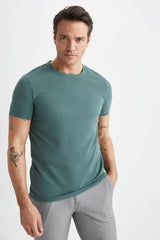 DeFacto M6608AZ Erkek T-Shirt - Yeşil