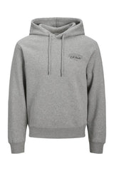 JACK&JONES JJMAKOTO SWEAT HOOD 12278606 - Açık Gri