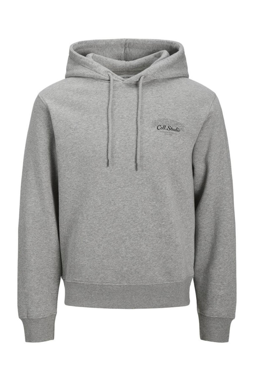 JACK&JONES JJMAKOTO SWEAT HOOD 12278606 - Açık Gri