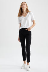 Defacto Kadın Short Sleeve T-Shirt W9578AZ - Beyaz