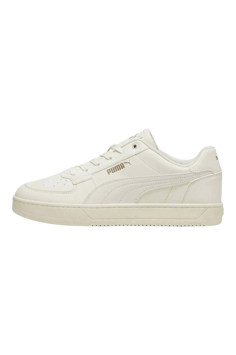 Sporline Puma Caven 2.0 unisex kırık beyaz deri sneaker ayakkabı, yan profil görünümü