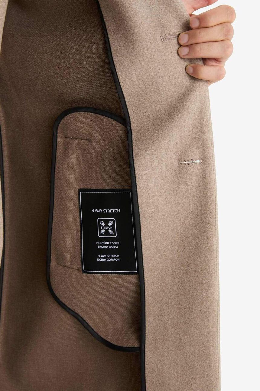 Defacto Erkek Coat/Parka Y8903Az - Gri/ Kahverengi