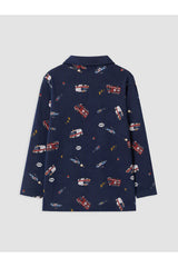 LC Waikiki Erkek Çocuk Penye Pijama Takımı W6C093D1 - Koyu Lacivert