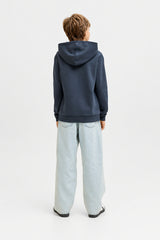 Jack & Jones Junior Fusion Erkek Çocuk Kapüşonlu Sweatshirt 12298237 - Koyu Lacivert / Koyu Gri