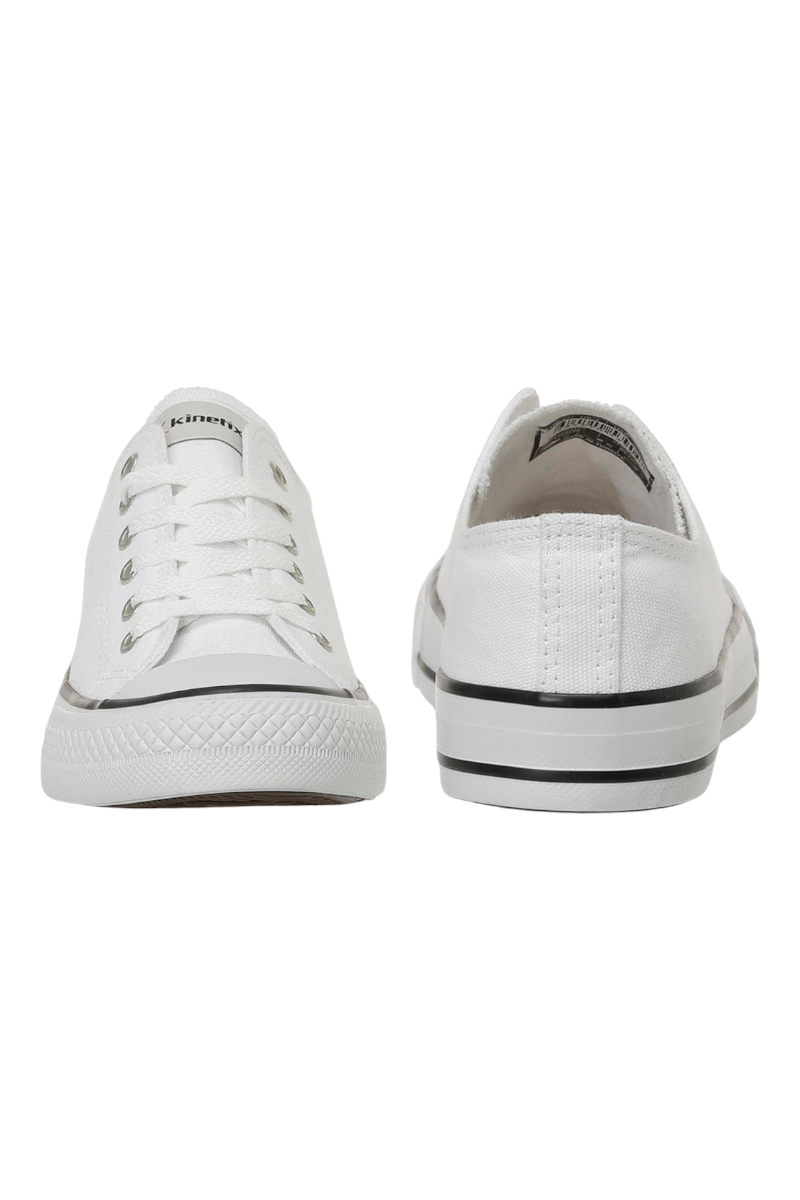 Sporline Kinetix Verna beyaz tekstil kadın sneaker, ön ve arka görünüm
