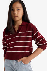 Defacto Çocuk Pullover E7737A8 - Bordo