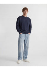 JACK&JONES JCOCLUB BADGE SWEAT CREW NECK 12300444 - Koyu Lacivert/ Koyu Gri