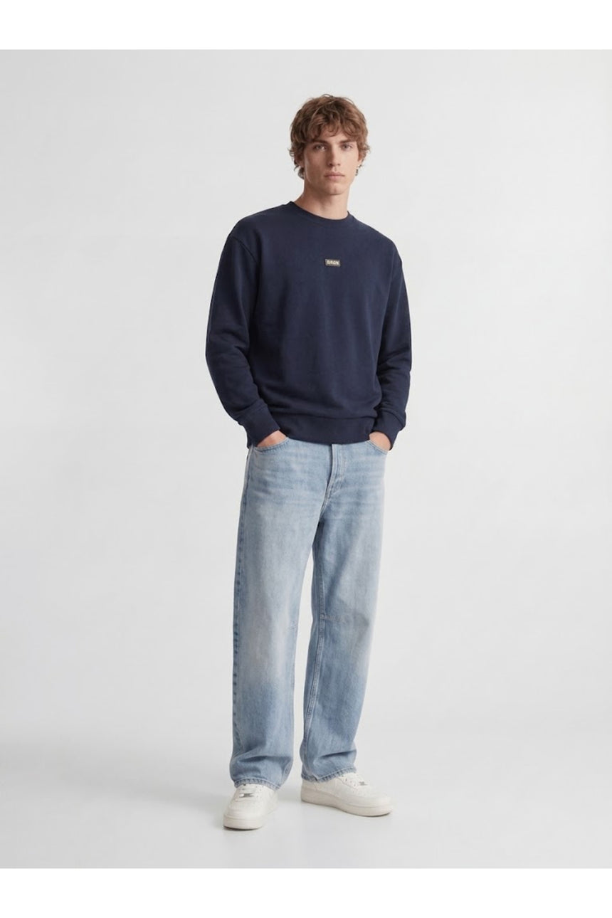 JACK&JONES JCOCLUB BADGE SWEAT CREW NECK 12300444 - Koyu Lacivert/ Koyu Gri