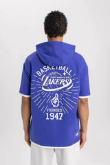 DeFacto Erkek Oversize T-Shirt B3895AX - Mor