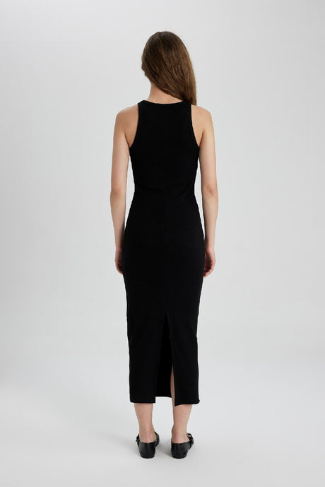Defacto Kadın Short Sleeve Knitted Dress A4828Ax - Siyah