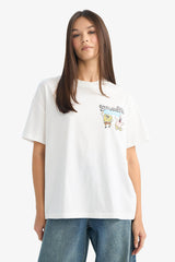 Defacto Kadın Short Sleeve T-Shirt G0847AX - Kırık Beyaz