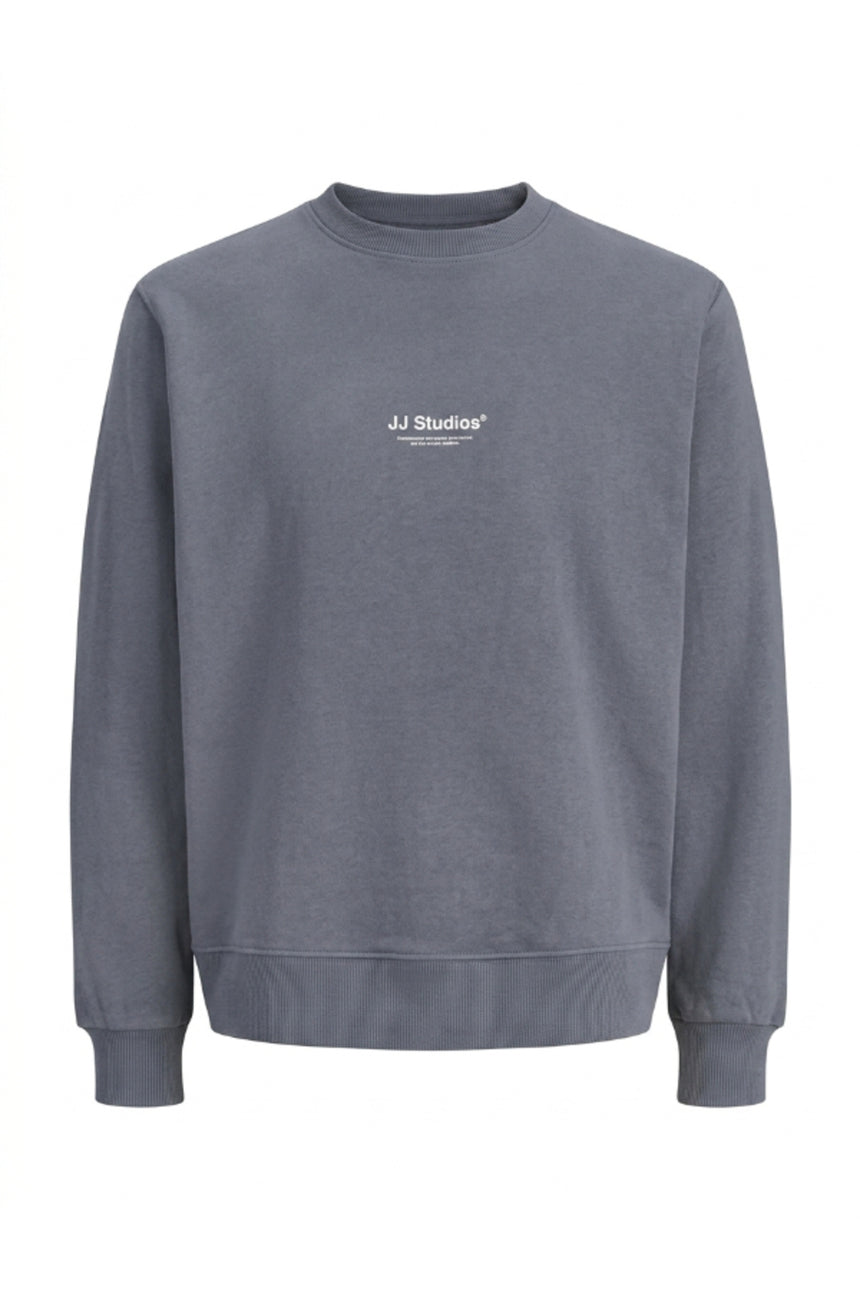 JACK&JONES PLUS JJESOHO SWEAT CREW NECK NOOS PLS 12284682 - Koyu Gri