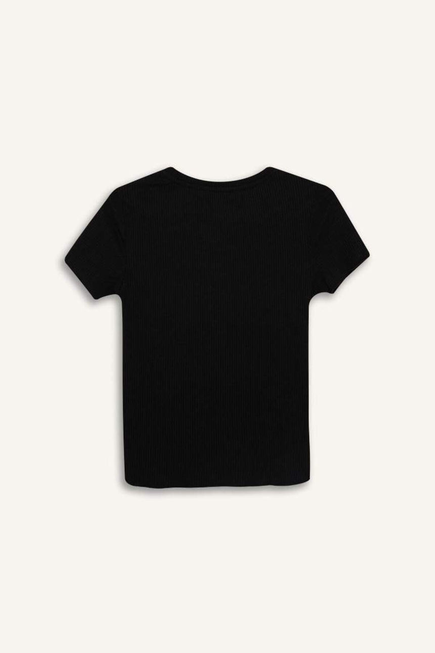 Defacto Kadın Short Sleeve T-Shirt K7064Az - Siyah
