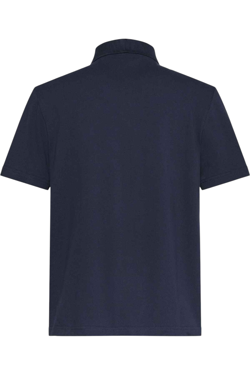 Sporline Calvin Klein lacivert renkli, %100 pamuklu, comfort kesim erkek polo yaka tişörtün arka görünümü