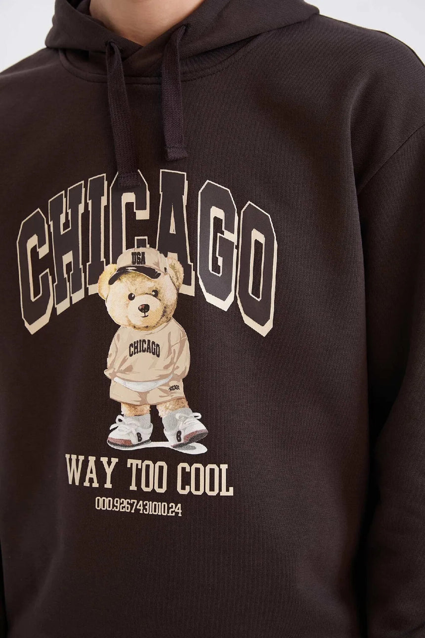Defacto Erkek Sweat Shirt D0853Ax - Kahverengi