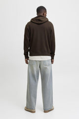 JACK&JONES JJESTAR JJ SWEAT HOOD NOOS 12233972 - Koyu Kahverengi