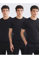 LC Waikiki Erkek Kısa Kollu Slim Fit Büyük Beden T-Shirt W5LG59B8 - Siyah