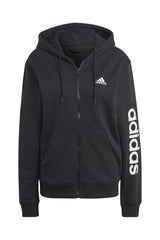 adidas Essentials Linear Kadın Fermuarlı Kapüşonlu Sweatshirt IC6863 - Siyah