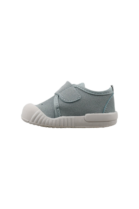 Sporline Vicco mavi tekstil çocuk sneaker, cırt cırtlı tasarım ve beyaz kauçuk burun korumalı yan görünüm