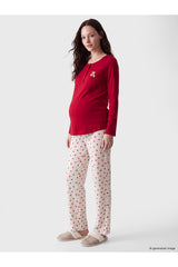 LC Waikiki Kadın Hamile Pijama Takımı W68964D8 - Açık Bej/Krem/Kum Rengi