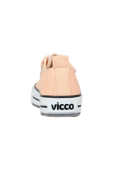 Sporline Vicco pudra pembe renkli, kanvas malzemeden üretilmiş, topuk kısmında marka logolu kadın sneaker