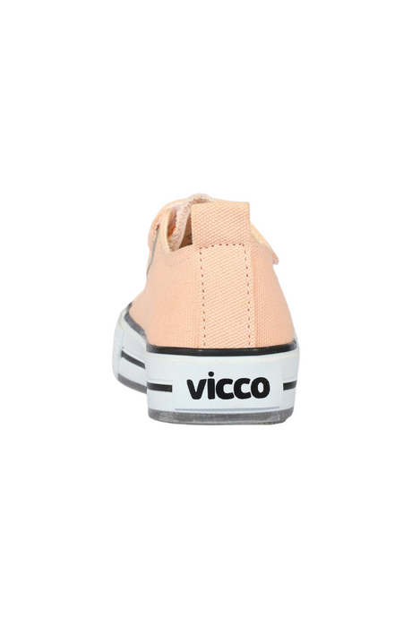Sporline Vicco pudra pembe renkli, kanvas malzemeden üretilmiş, topuk kısmında marka logolu kadın sneaker