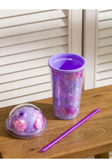 LC Waikiki Home Çiçek Desenli Çift Cidarlı Pipetli Bardak S6DM02B8 - Karışık