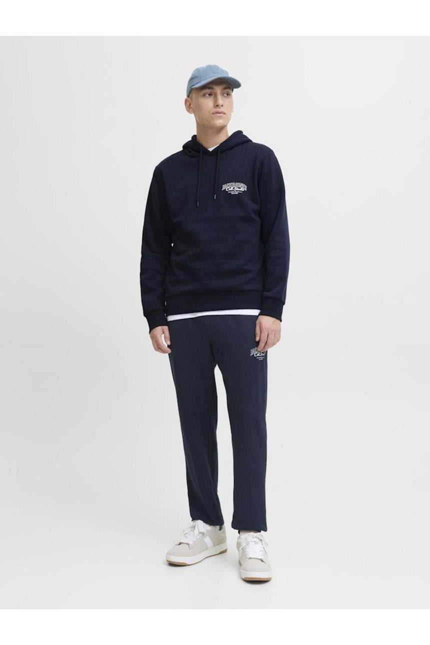 JACK&JONES JJMAKOTO SWEAT HOOD 12278606 - Koyu Mavi