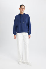Defacto Kadın Sweat Shirt W1240Az - Koyu Lacivert