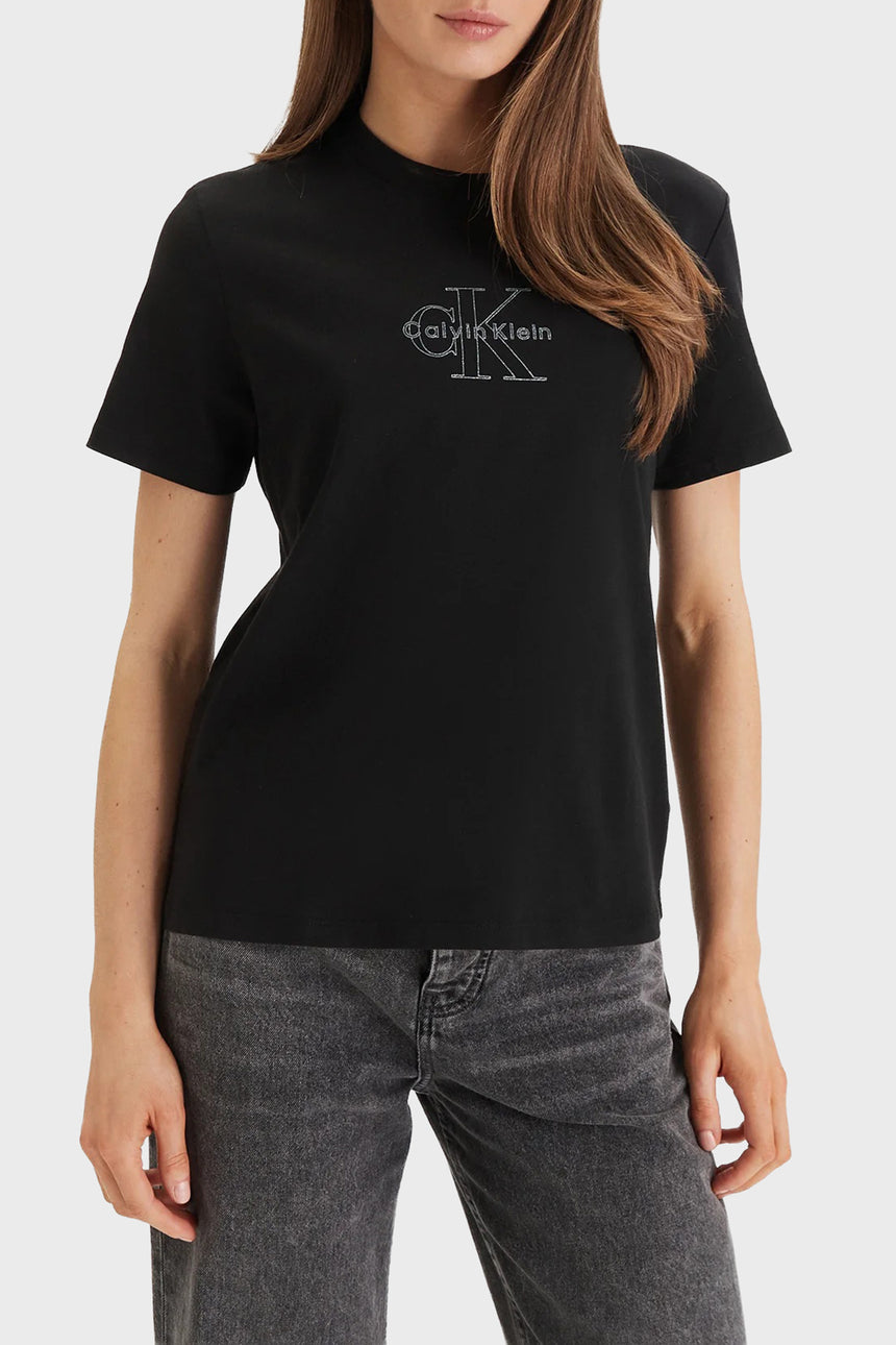Calvin Klein Kadın SS CLASIC MONOLOGO TEE LV047F831G - Siyah