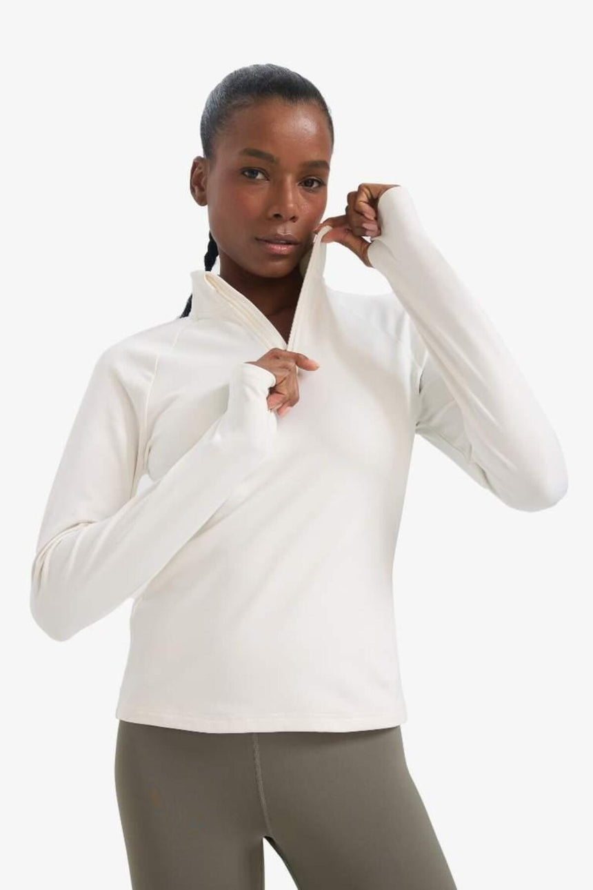Defacto Kadın Long Sleeve T-Shirt B0811AX - Ekru