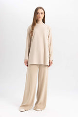 Defacto Kadın Long Sleeve Tunic B3552Ax - Açık Kahve