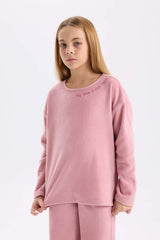 Defacto Çocuk Knitted Pyjamas A9859A8 - Gül Kurusu