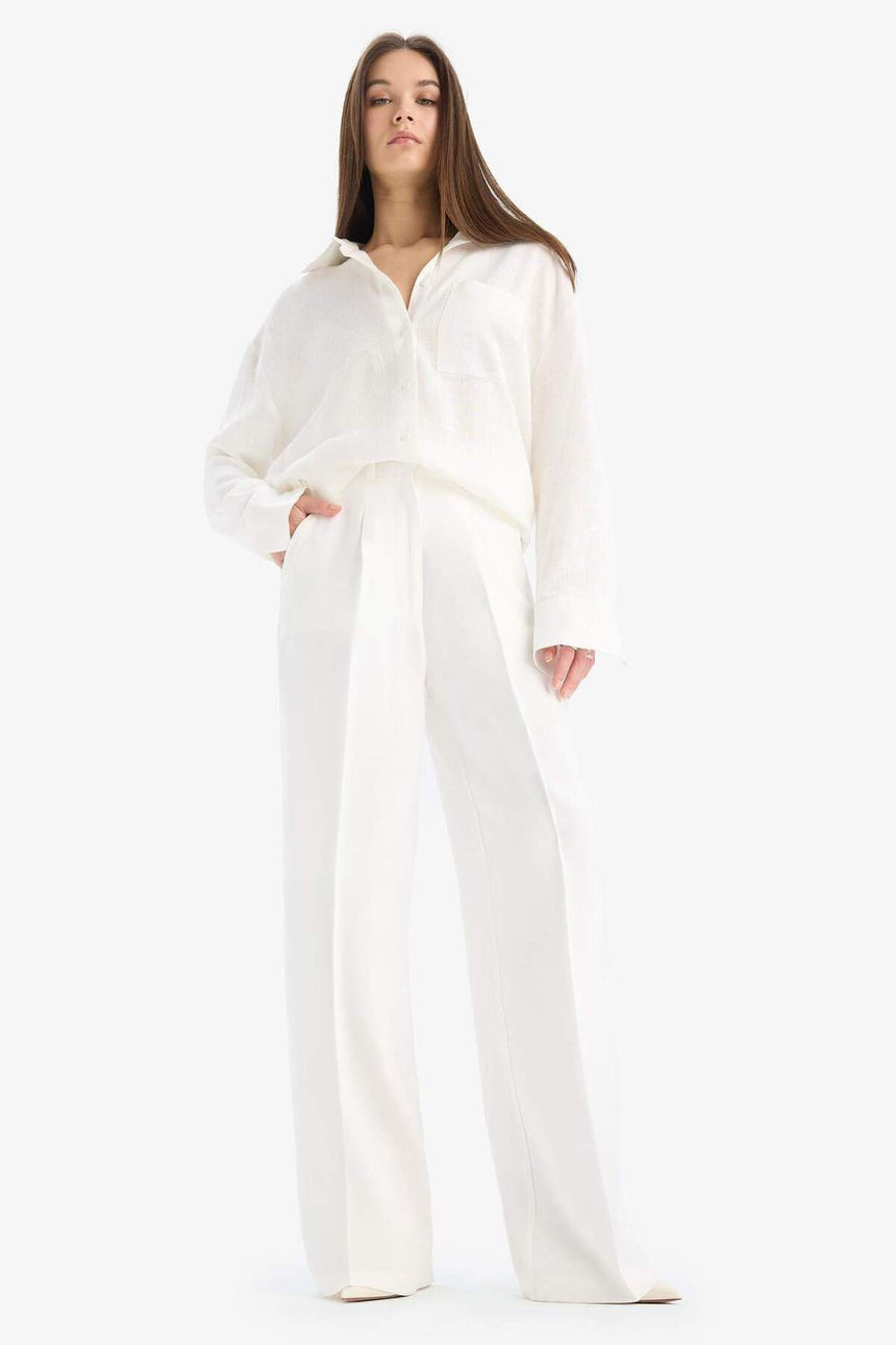 Defacto Kadın Trousers A1138Ax - Ekru