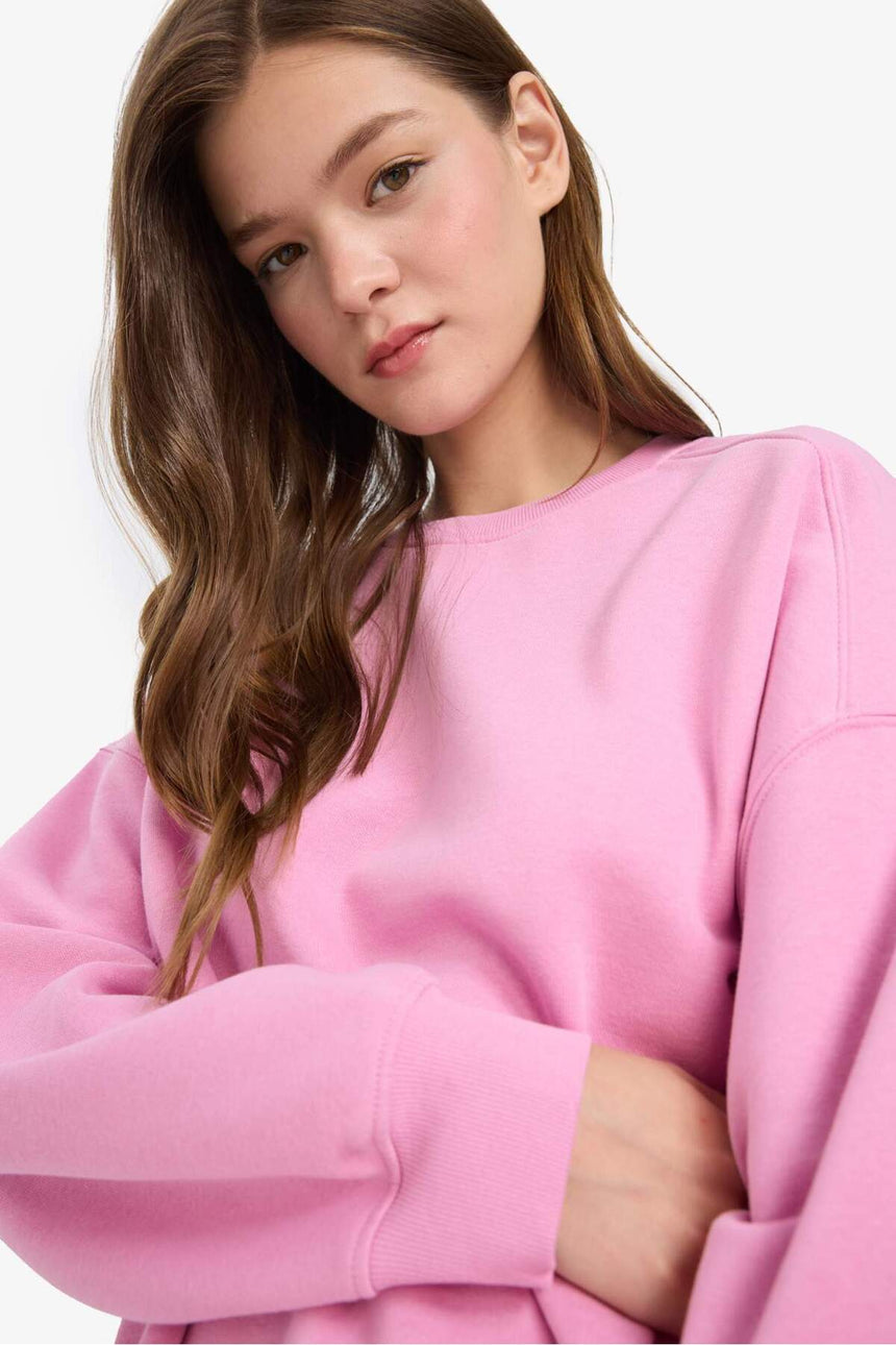 Defacto Kadin Sweat Shirt A4177Ax - Pembe