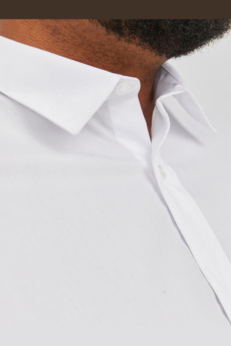 JACK&JONES PLUS JJJOE SHIRT LS PLAIN NOOS PLS 12200623 - Beyaz