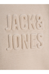 Sporline Jack & Jones gri renkli, kabartma logolu dik yaka erkek sweatshirt detayı