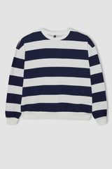 Defacto Kadın Sweat Shirt A1883Ax - Koyu Lacivert