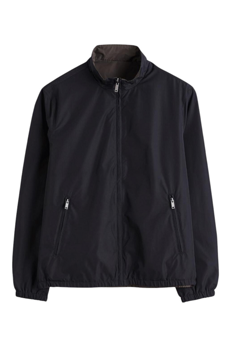 Sporline LC Waikiki siyah renkli, fermuarlı, dik yakalı ve regular kesim erkek polyester mont