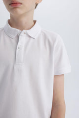 DeFacto K1689A6 Çocuk Polo Yaka T-Shirt - Beyaz