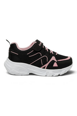 Sporline Kinetix 6P Hugo siyah ve pembe detaylı tekstil çocuk sneaker