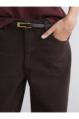 Lcw Kadın Pnt,Wideleg-Brown-Belt-Tkm W5Dg21F8 - Koyu Kahverengi
