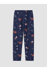 LC Waikiki Erkek Çocuk Penye Pijama Takımı W6C093D1 - Koyu Lacivert